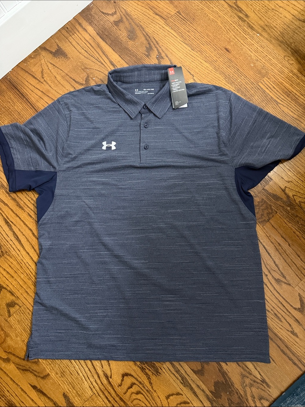 Under Armour Men's Navy Heather Performance Polo Loose Fit - Heatgear